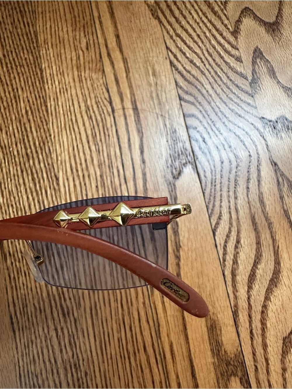 Cartier Rimless Sunglasses with Blue Gradient Lenses and Gold Accents - Picture 14 of 14
